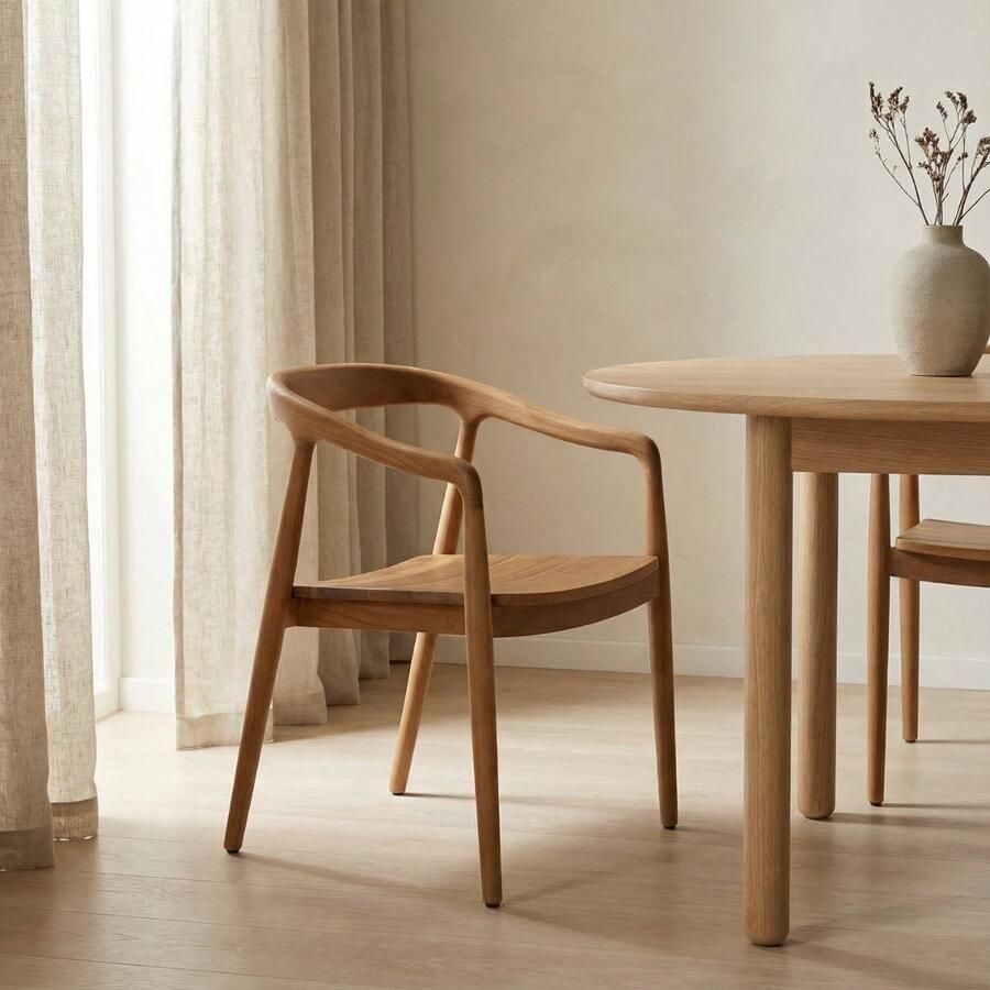DÉJA Living Eetkamerstoel Lasse Naturel Hout Set van 2