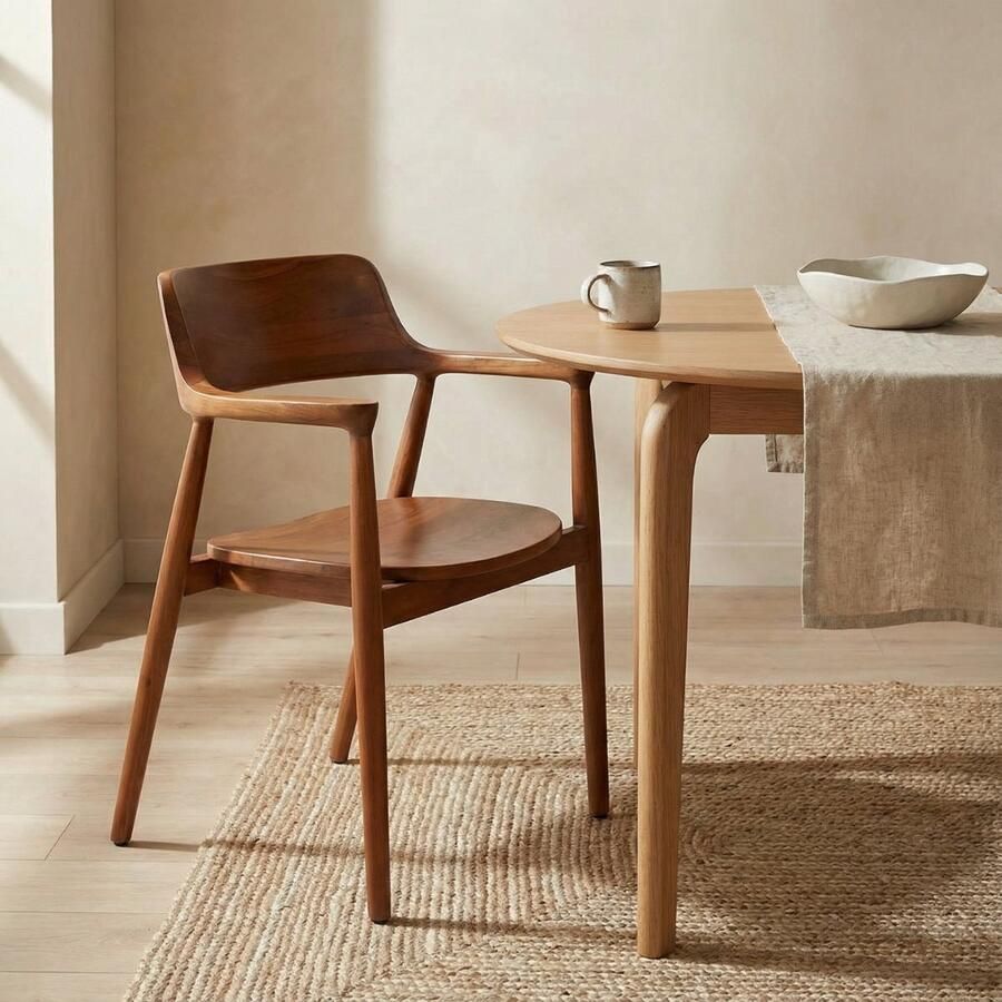 DÉJA Living Eetkamerstoel Luca Walnoot Hout Set van 2