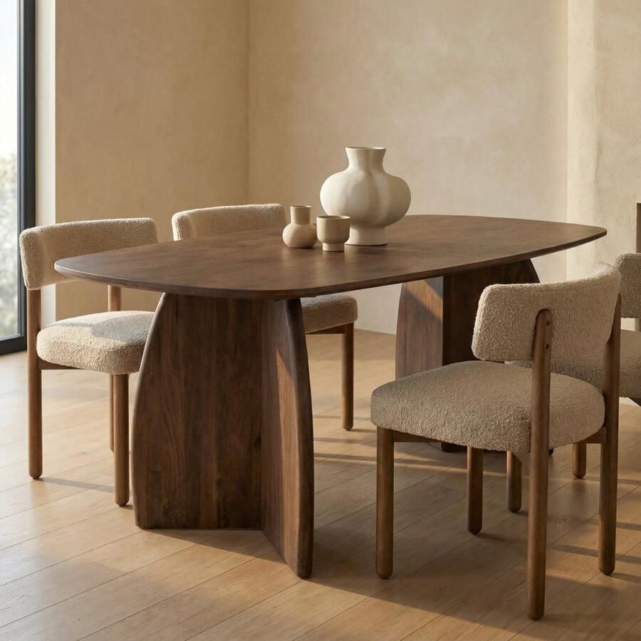 DÉJA Living Eettafel Majada Deens Ovaal Donkerbruin Hout 200x100x76cm