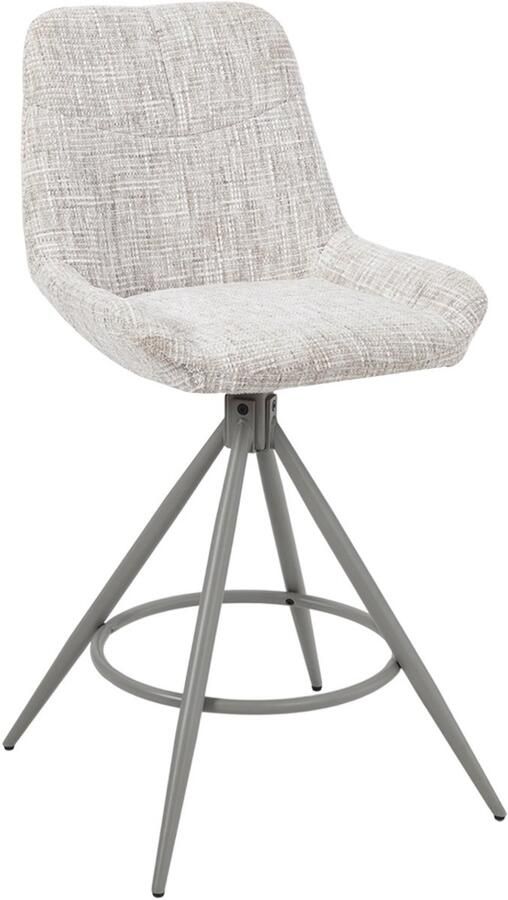 Déja Living DÉJA Living Barkruk Senna Greige Draaibaar Zithoogte 67cm Set van 2