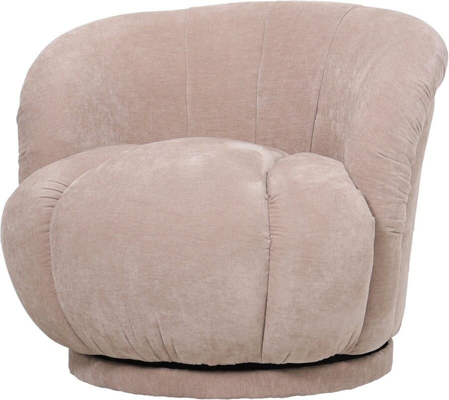 Déja Living DÉJA Living Draaifauteuil Arby Taupe Stof 86x84x70cm