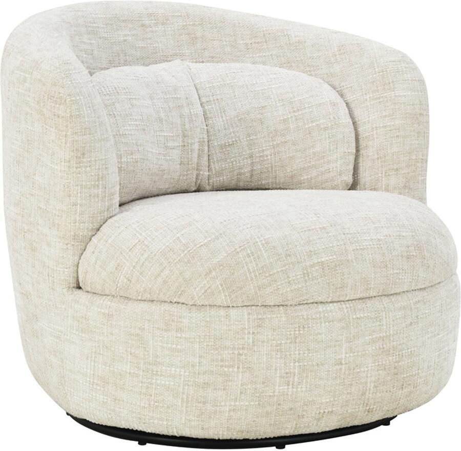 Déja Living DÉJA Living Draaifauteuil Lilou Beige Stof Zithoogte 40cm