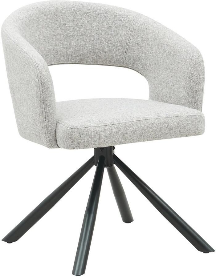 DÉJA Living Eetkamerstoel Elle Greige Stof Zithoogte 48cm Set van 2 - Foto 2