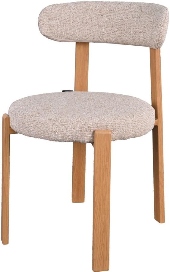 Déja Living DÉJA Living Eetkamerstoel Lagan Beige Naturel Stof Set van 2 - Foto 3