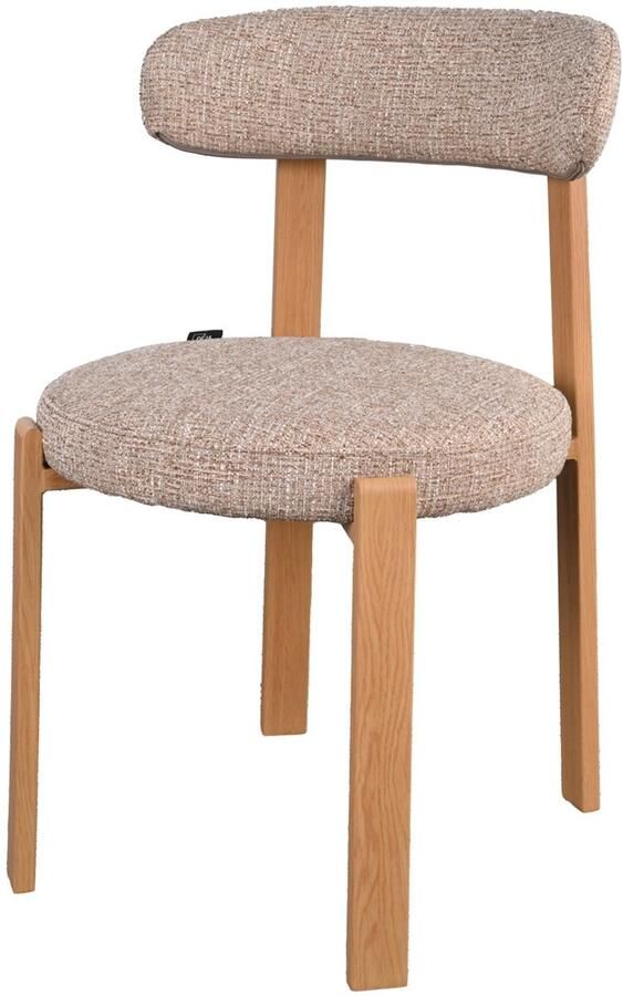 Déja Living DÉJA Living Eetkamerstoel Lagan Taupe Naturel Stof Set van 2