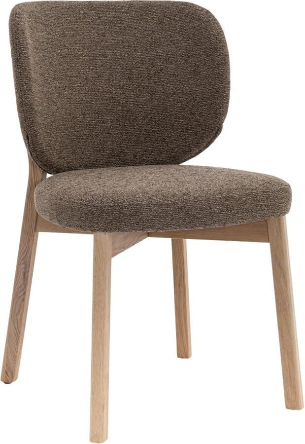 Giga Meubel DÉJA Living Eetkamerstoel Nobu Taupe Naturel Eiken Set van 2