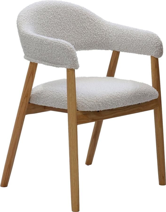 DÉJA Living Eetkamerstoel Noémi Eikenhout Polyester Beige Set van 2