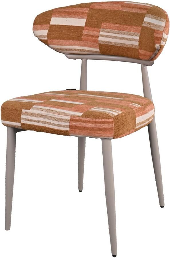 Déja Living DÉJA Living Eetkamerstoel Nora Terracotta Greige Stof Set van 2
