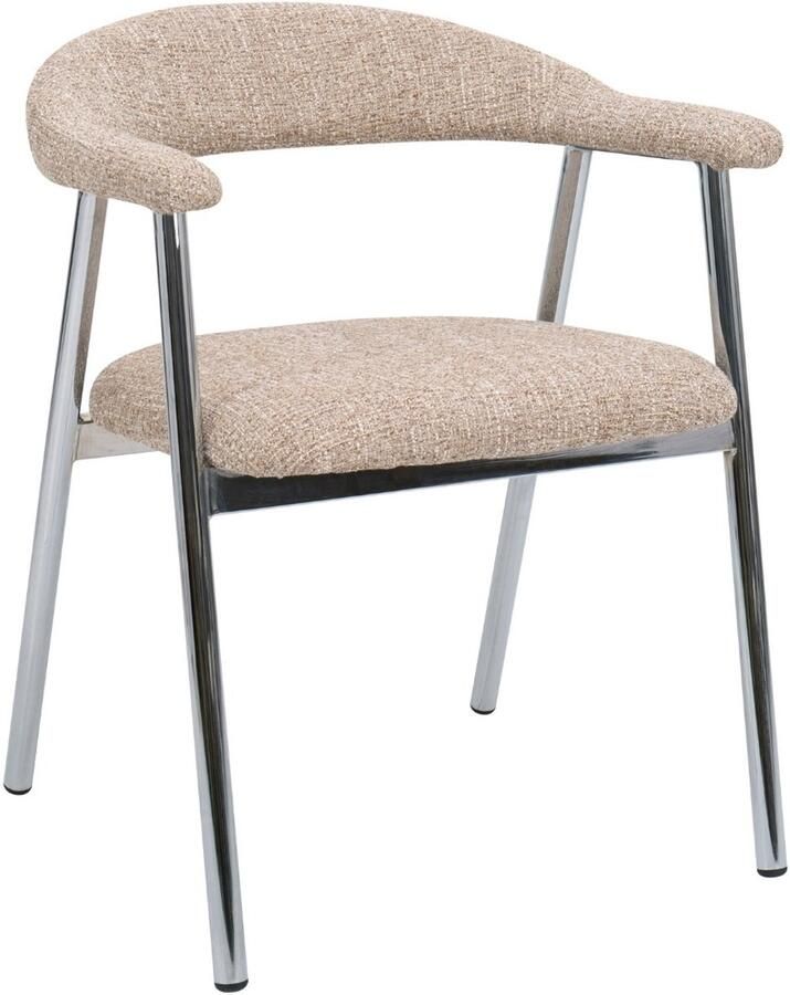 DÉJA Living Eetkamerstoel Sorø Taupe Chrome Set van 2 - Foto 3