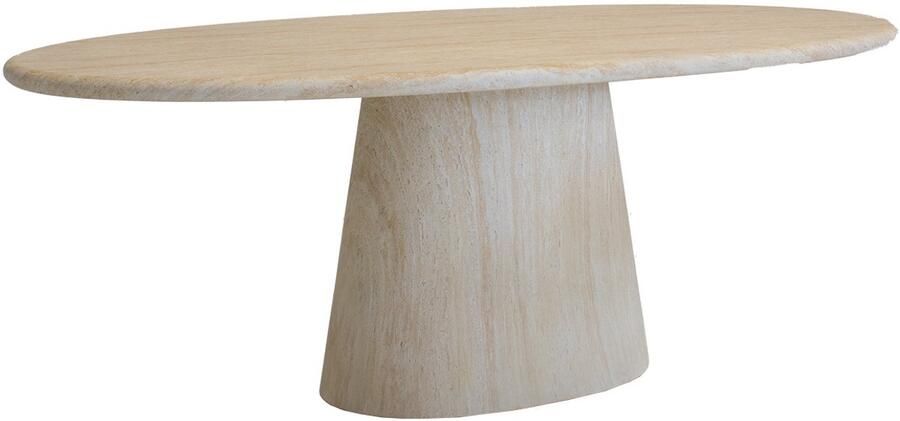 Déja Living DÉJA Living Eettafel Brunn Ovaal Travertin 200x100x76cm