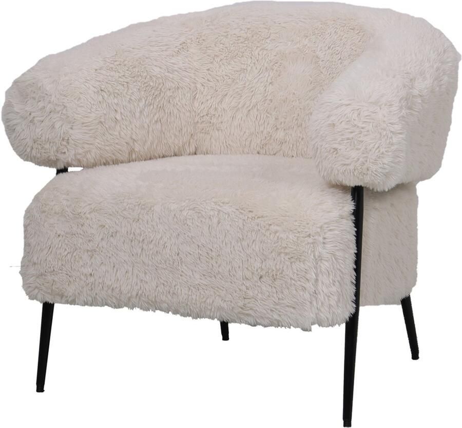Déja Living DÉJA Living Fauteuil Bogo Fluffy Beige Stof 86x74x78cm