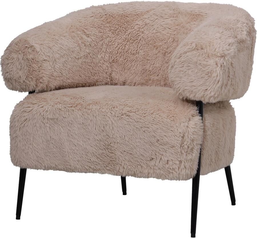 Déja Living DÉJA Living Fauteuil Bogo Fluffy Taupe Stof 86x74x78cm