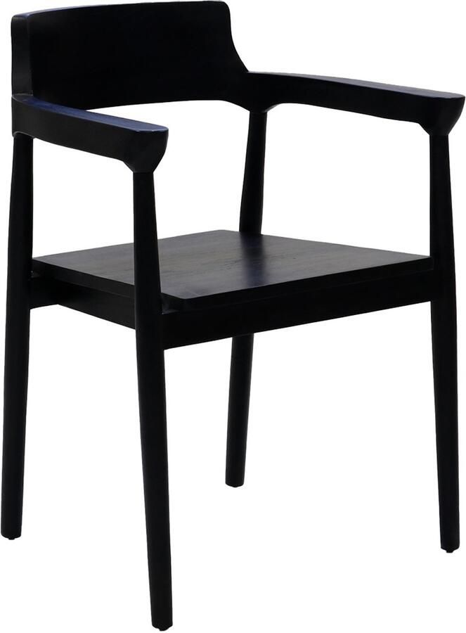 Déja Living DÉJA Living Tuinstoel Hazel Zwart Teakhout Zithoogte 47cm Set van 2