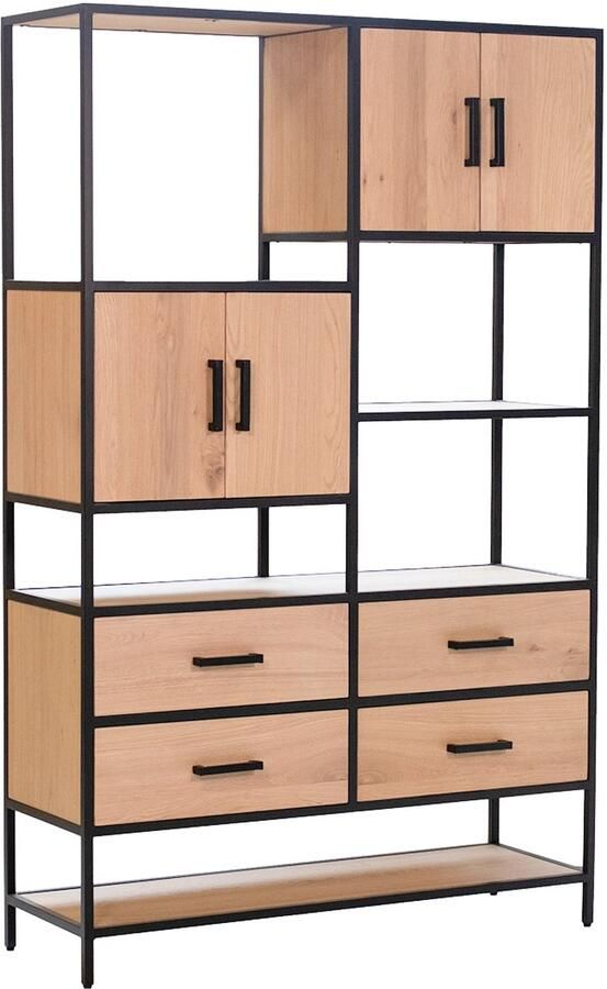 Déja Living DÉJA Living Vakkenkast Soy Metaal Eikenhout 120x40x190cm