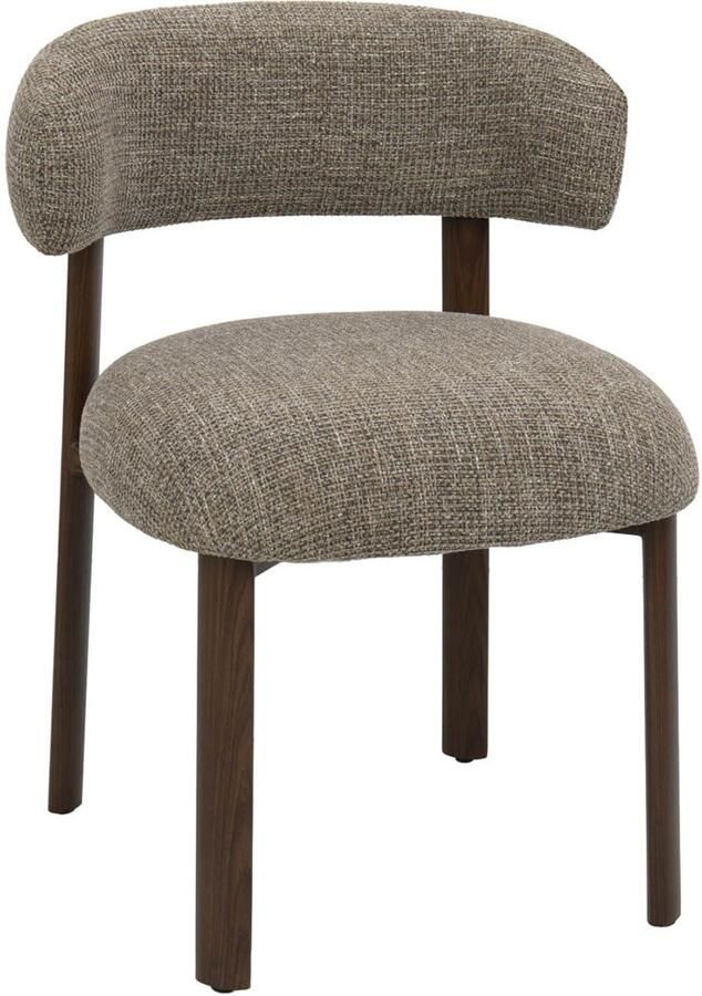 DÉJA Living Eetkamerstoel Alamo Taupe Walnoot Set van 2