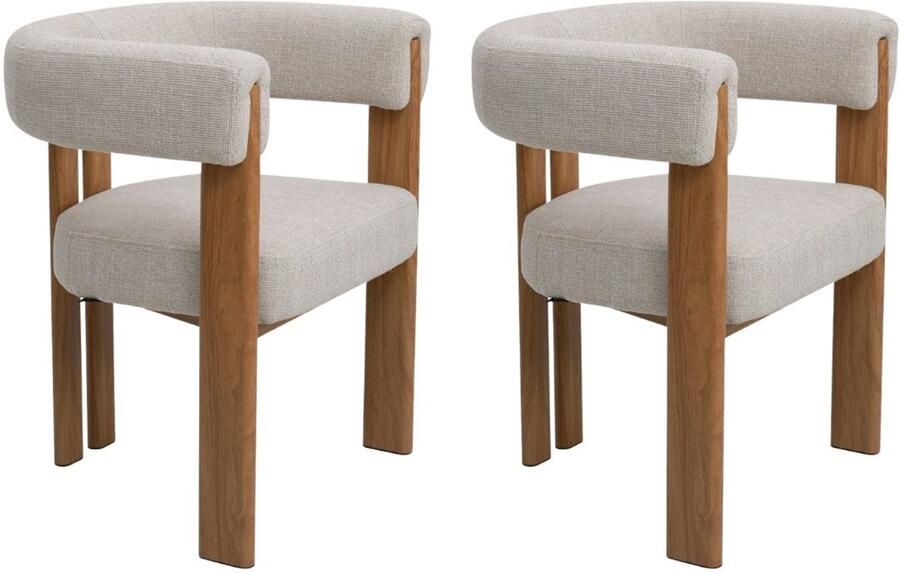 Déja Living DÉJA Living Eetkamerstoel Aragon Naturel Zithoogte 46cm Set van 2 - Foto 4