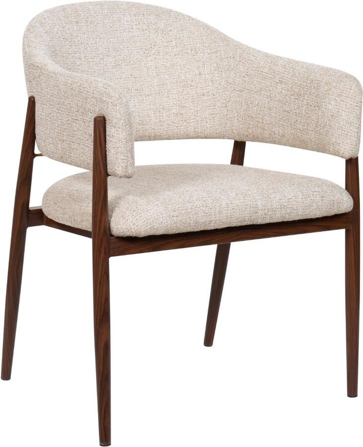 DÉJA Living Eetkamerstoel Taupe|Walnoot Zithoogte 48cm Dénia Set van 2 - Foto 3
