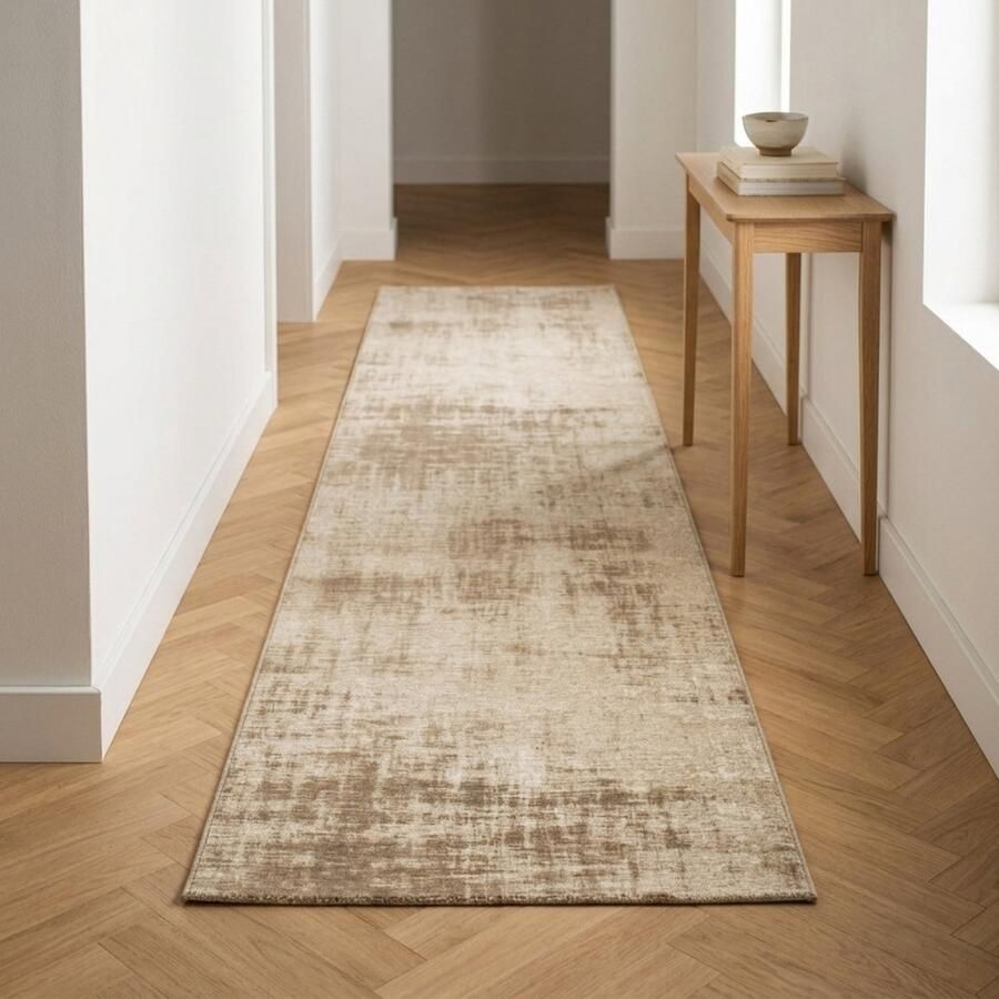 Rugsman Rio Beige 15 Vloerkleed 68 x 220 cm Beige Rectangular Runner Acryl Katoen Eetkamer Woonkamer Kantoor Abstract Design Modern - Foto 2