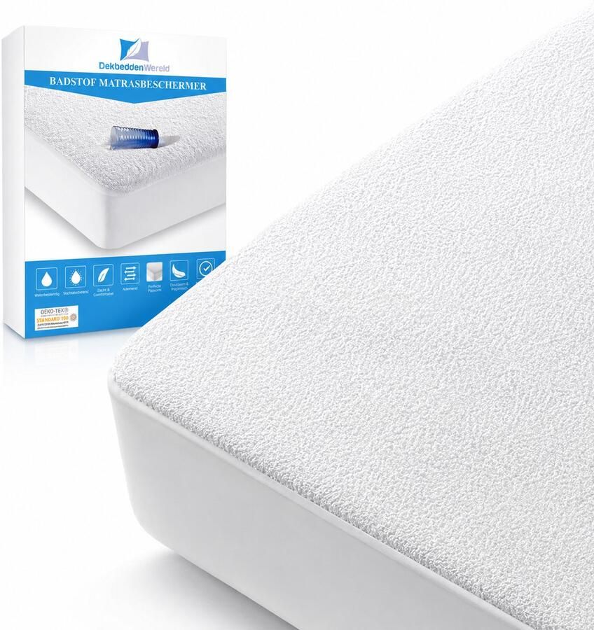 Dekbeddenwereld Waterdicht molton hoeslaken 60x120 ledikant Wasbaar en sneldrogend Kleur wit Ademend en anti-lek - Foto 2