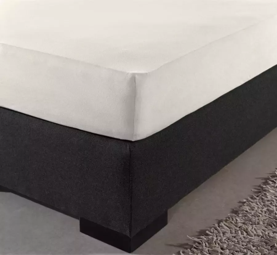 Dekbeddenwereld hoeslaken- jersey- stretch-1 persoons- 90x200+30cm- geschikt voor boxspring- creme