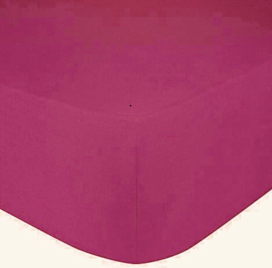 dekbeddenwereld hoeslaken- jersey- stretch- tweepersoons- 140x200+30cm- geschikt voor boxspring- hot pink