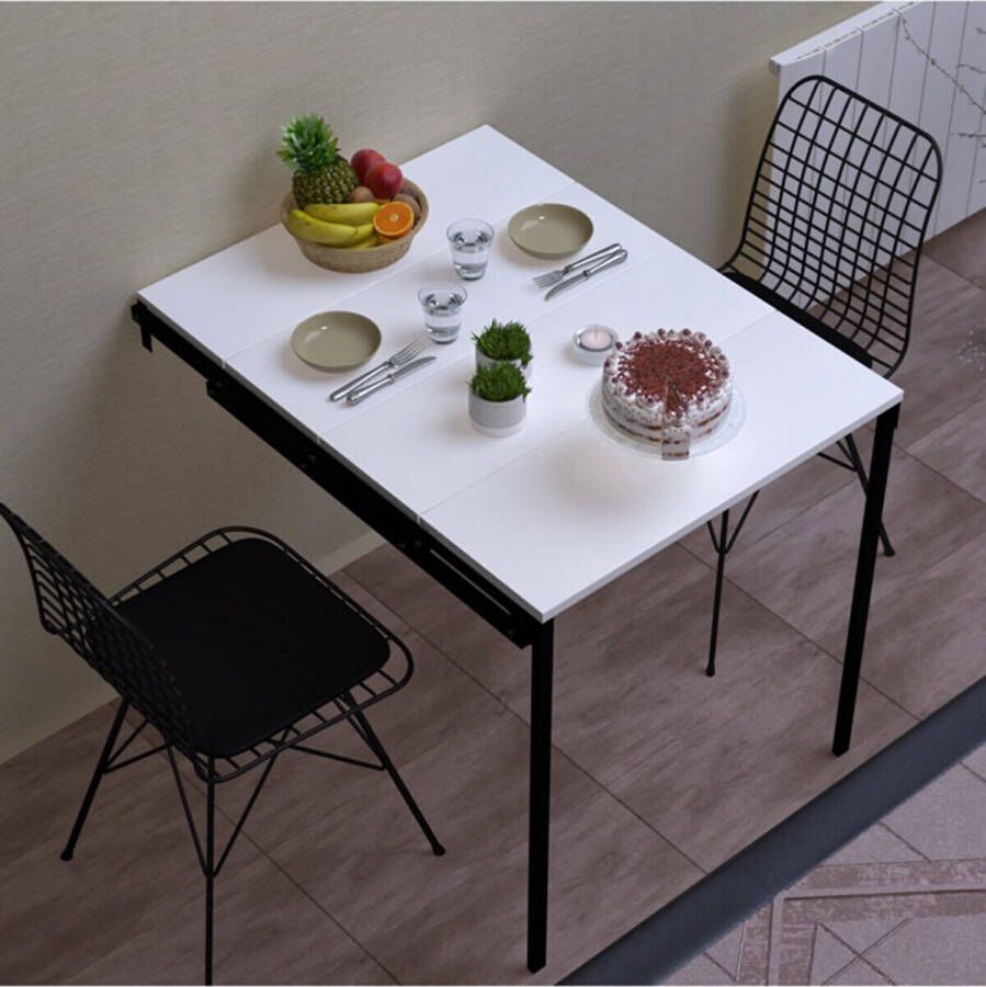 Dekornik SNS Home Slimme Klaptafel Karanfil Tafel Keukentafel Inklapbare Tafel Vouwtafel Inklapbaar 100x70 cm Wit