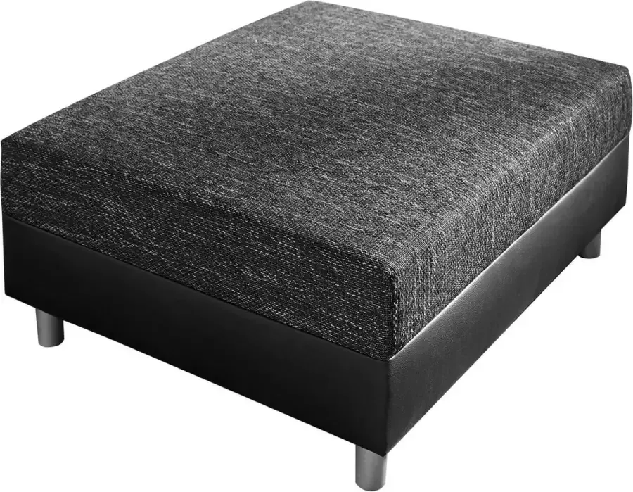 DELIFE Bank hocker Clovis zwart module B98 x D83 kunstleer zithocker