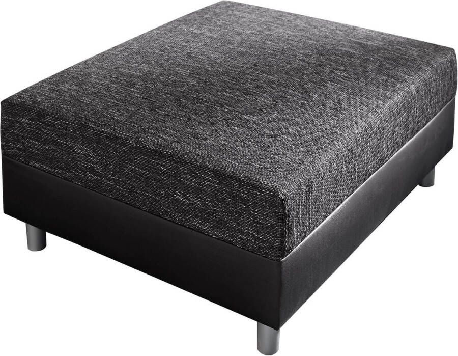 DELIFE Bank hocker Clovis zwart module B98 x D83 kunstleer zithocker