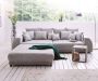 DELIFE Bigsofa Violetta Grijs 310x135 cm inclusief poef en kussen Big-Sofa - Thumbnail 2