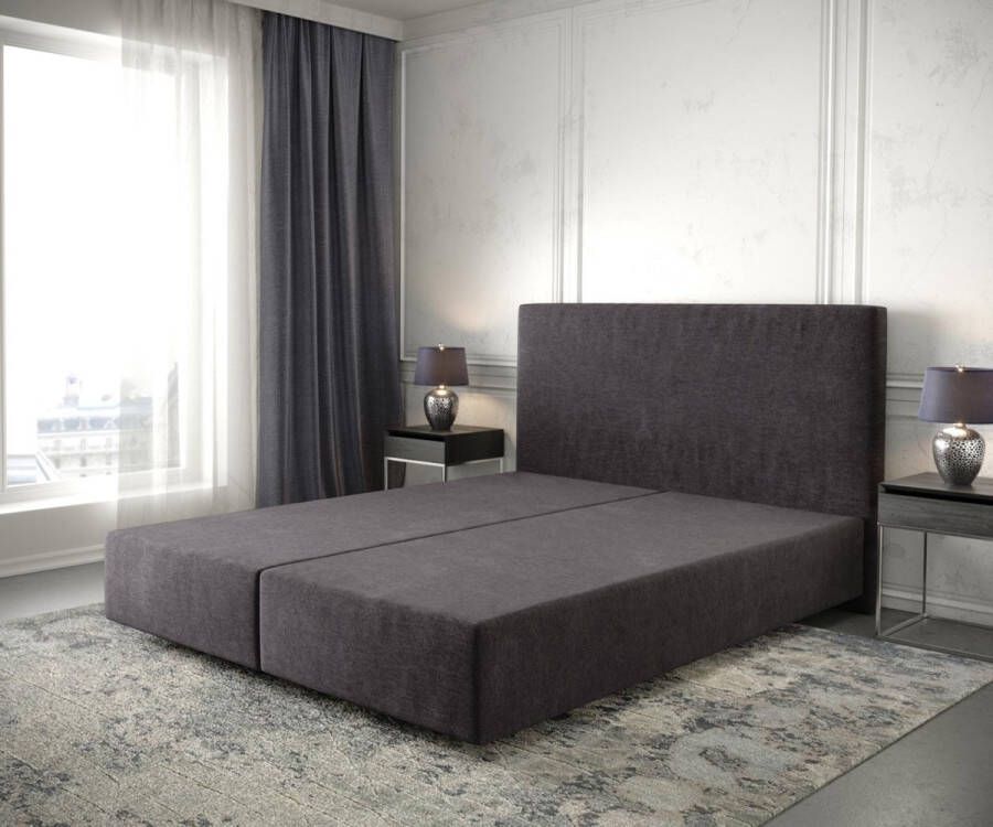 DELIFE Boxspring frame Dream-Well Zwart 160x200 cm Mikrofaser Beddengoed