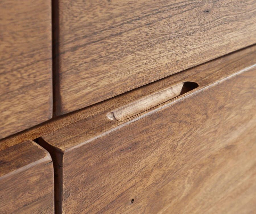 DELIFE Commode Live-Edge acacia bruin 147 cm 3 deuren 3 laden boomrand dressoir