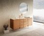 DELIFE Commode Secara acacia natuur 145 cm 2 deuren 3 laden Marmeren pootjes Roestvrij staal Dressoir - Thumbnail 2