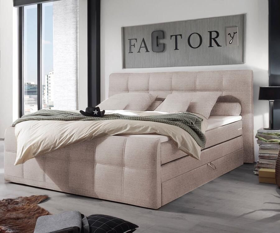 DELIFE Bed Amarillo Beige 180x200 Matras Topper Verende Kern boxspring Bed