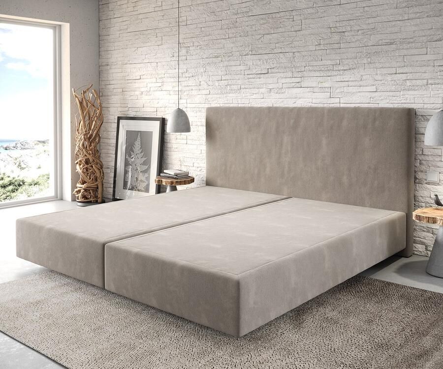 DELIFE Boxspringframe Dream-Well Microfibre Beige 200x200 cm