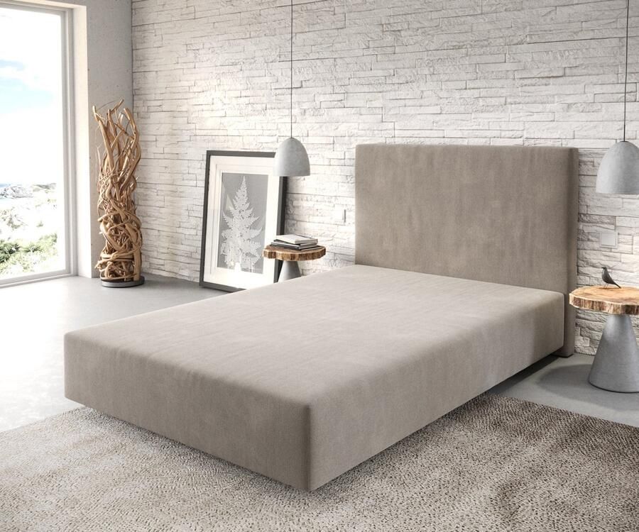 DELIFE Boxspringframe Dream-Well Microvezel Beige 120x200 cm Bedframe