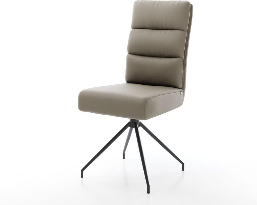 DELIFE Gestoffeerde-stoel Pela-Flex kruisframe conisch zwart echt leer mud pocketveer kern