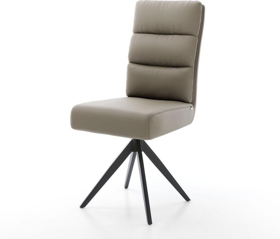 DELIFE Gestoffeerde-stoel Pela-Flex kruisframe hoekig zwart echt leer mud pocketveer kern