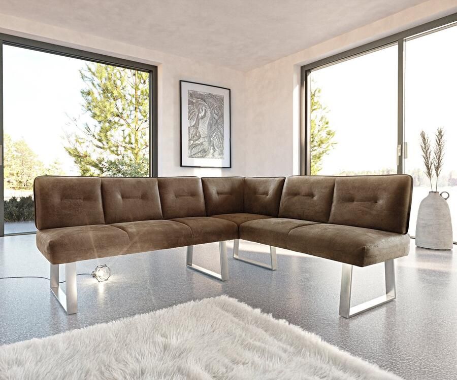 DELIFE Hoekbank Pavle 200x170 cm roestvrij staal vintage bruin variabel