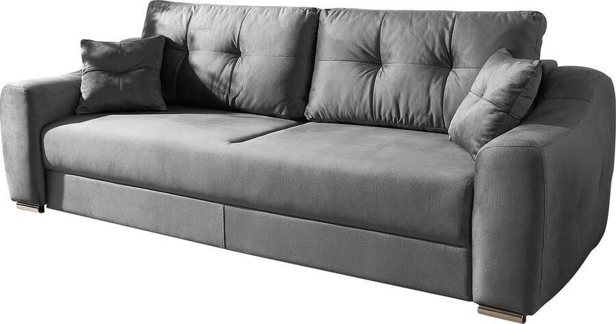 DELIFE Slaapbank Narin velour grafiet 240x100 cm slaapsofa
