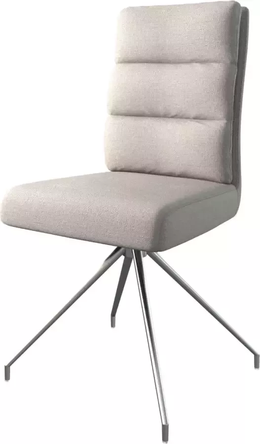 DELIFE Draaistoel Pela-Flex kruisframe conisch roestvrij staal stripes lichtgrijs