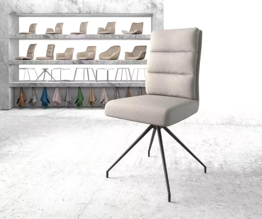 DELIFE Draaistoel Pela-Flex kruisframe conisch zwart stripes lichtgrijs