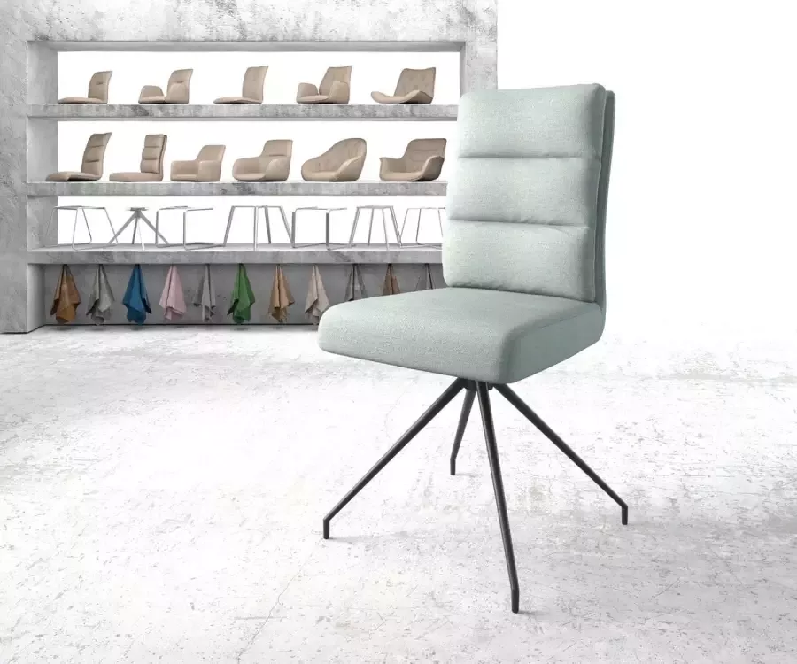 DELIFE Draaistoel Pela-Flex kruisframe conisch zwart stripes mint 180° pocketveer kern