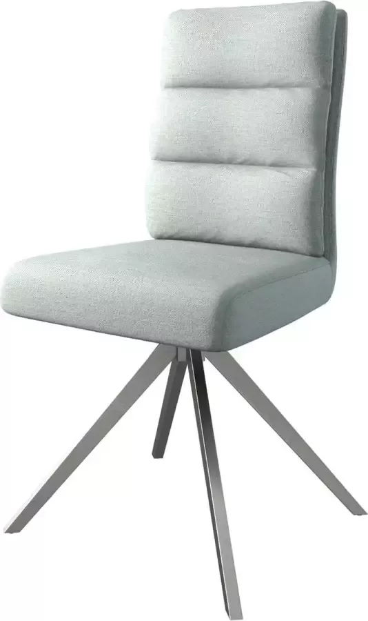 DELIFE Draaistoel Pela-Flex kruisframe hoekig roestvrij staal stripes mint 180° draaibaar