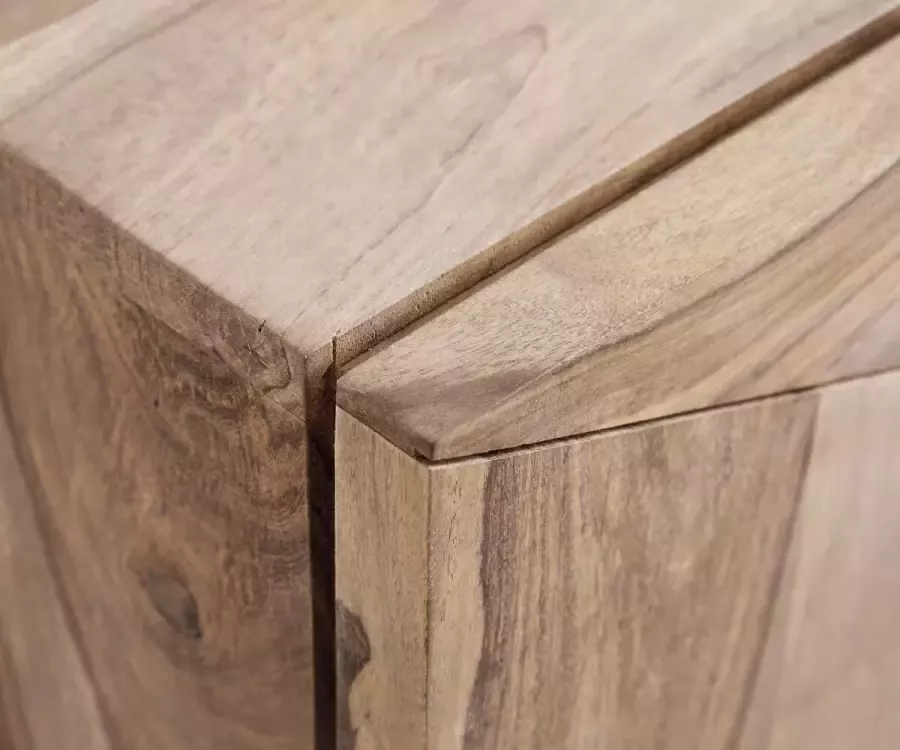 DELIFE Dressoir Wyatt sheesham natuur 175 cm 2 deuren 2 laden roestvrij stalen design sideboard - Foto 2