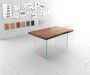 DELIFE Massief houten tafel Live-Edge Acacia bruin 140x90 bovenblad 5 cm glazen poten boom tafel - Thumbnail 1