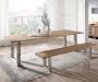 DELIFE Massief houten tafel Live-Edge acacia champagne 260x100 blad 3 5 cm brede boomtafel - Thumbnail 1