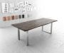 DELIFE Eettafel Edge acacia platina 220x100 edelstaal smal Live-Edge - Thumbnail 3