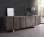 DELIFE Ladekast Live-Edge Acacia Platinum 220 cm 6 deuren massief houten dressoir - Thumbnail 1