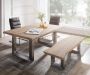 DELIFE Massief houten tafel Live-Edge acacia Champagne 140x90 boven 5 cm breed houten tafel - Thumbnail 2