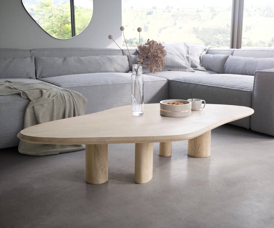 DELIFE Salontafel Widorna 180x100 cm Mango White Wash